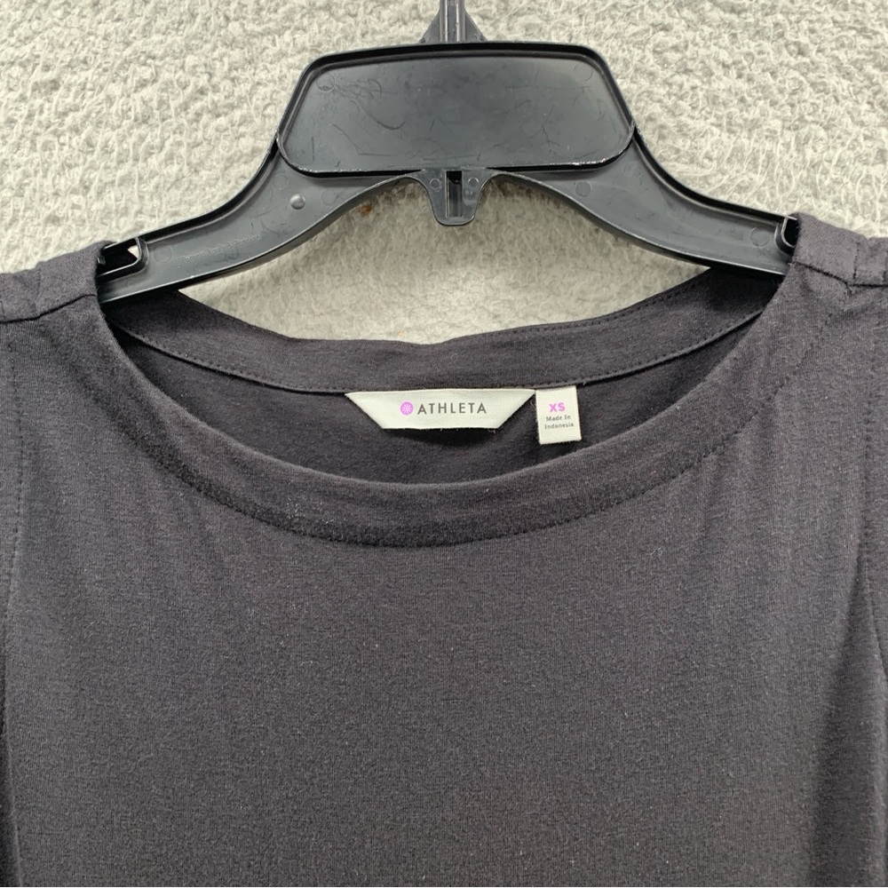 Athleta Westwood Bodycon Dress Black Tiered Waist Ruched Soft Stretch Size XS - Picture 10 of 16